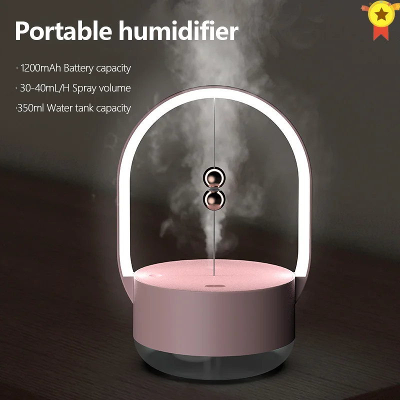 

2021 ultrasonic mini air humidifier 350ml aroma oil diffuser essential for home car usb fogger fog maker with maker led lamp