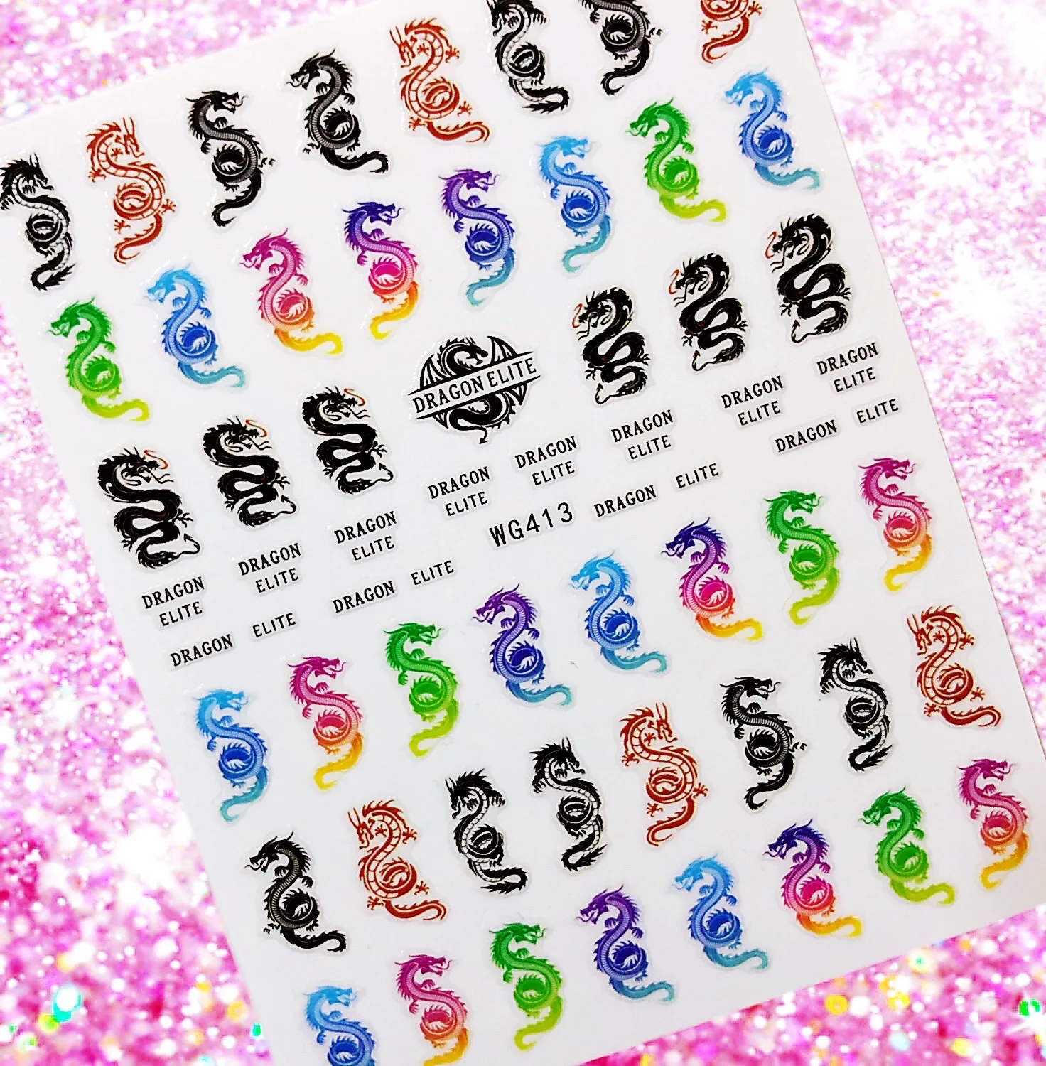 Красочный Дракон 3D наклейка для ногтей Наклейка украшение HL46|Стикеры и наклейки|