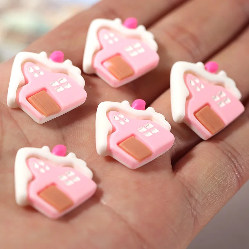 Кавайный полимерный Снежный дом 20 шт./лот плоский кабошон для бантов волос