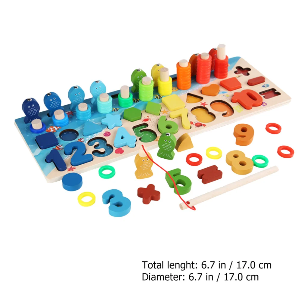 

1 set of Wooden Shape Matching Educational Plaything Number Cognitive Board