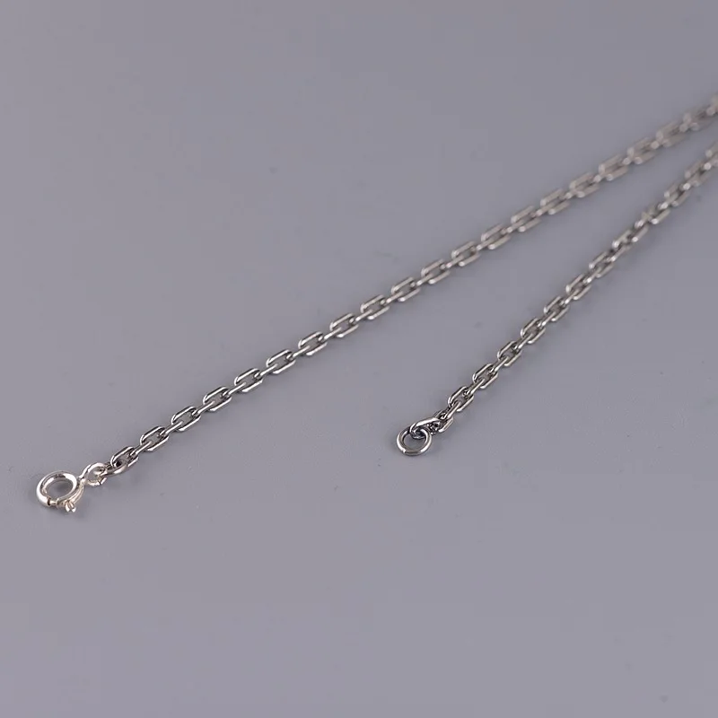 

FNJ 2mm Link Chain Necklaces 925 Silver 45cm to 70cm Original S925 Thai Silver Women Necklace