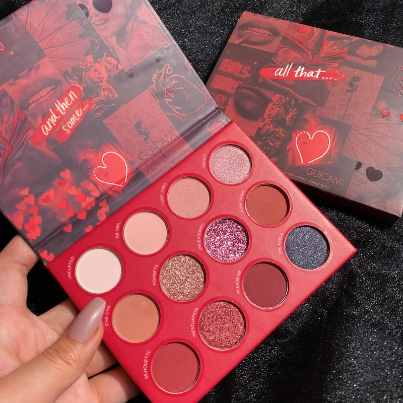 Палитра мерцающих матовых теней для век 12 цветов |