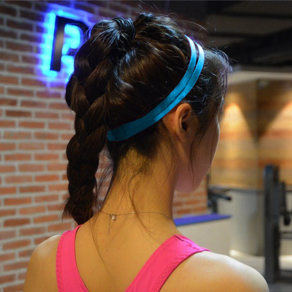 

9pcs Running Headband Stretchy Rope Football Non-slip Hair Accessories Yoga Hair Band Unisex Headband Blue