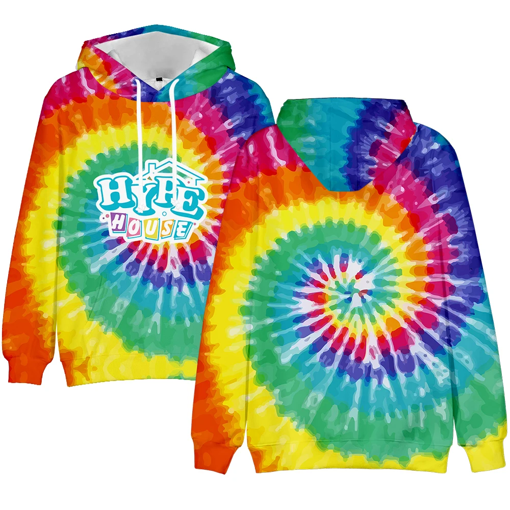 

Толстовка с капюшоном The Hype House 3D, модная Толстовка радужной расцветки, мужские и женские толстовки с длинным рукавом и капюшоном, уличная од...
