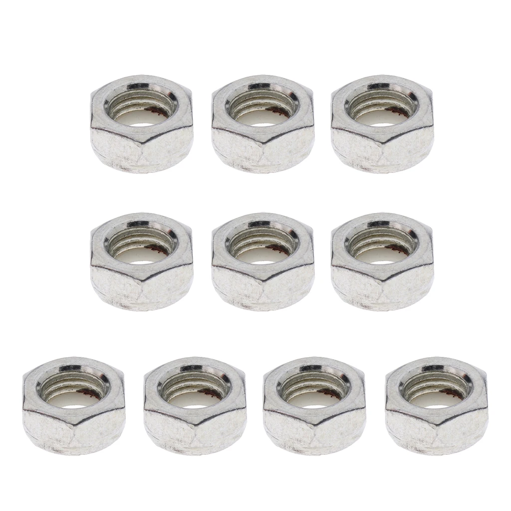 

10pcs Skateboard Longboard Truck Wheel Axle Mounting Screw Nuts Replacement Silver