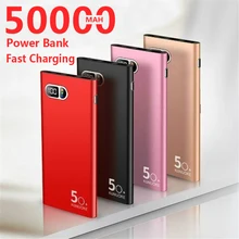 Ultra-thin Power Bank 50000mAh High Capacity External Battery Digital Display Outdoor Travel Must-have for Samsung Xiaomi Iphone