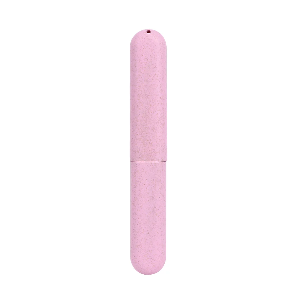 pink 1 шт. ящики для хранения, держатель для зубной щетки для путешествий, портативная зубная щетка из натурального бамбука чехол-трубка для путешествий, Экологичная ручная работа - Цвет: pink