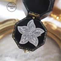 aazuo 18k solid white gold real natrual diamond 0 7ct h si ladder star ring gift for woman high class banquet engagement party