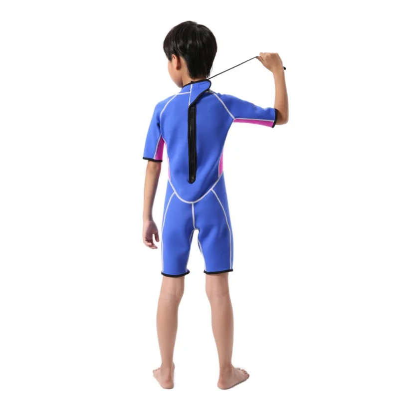 Детские цельные костюмы для плавания дайвинга с коротким рукавом мальчиков и