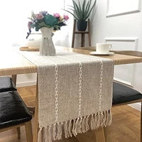 cotton and hemp table runner tassels track on the table wedding decoration table cloth table decoration tablecloth