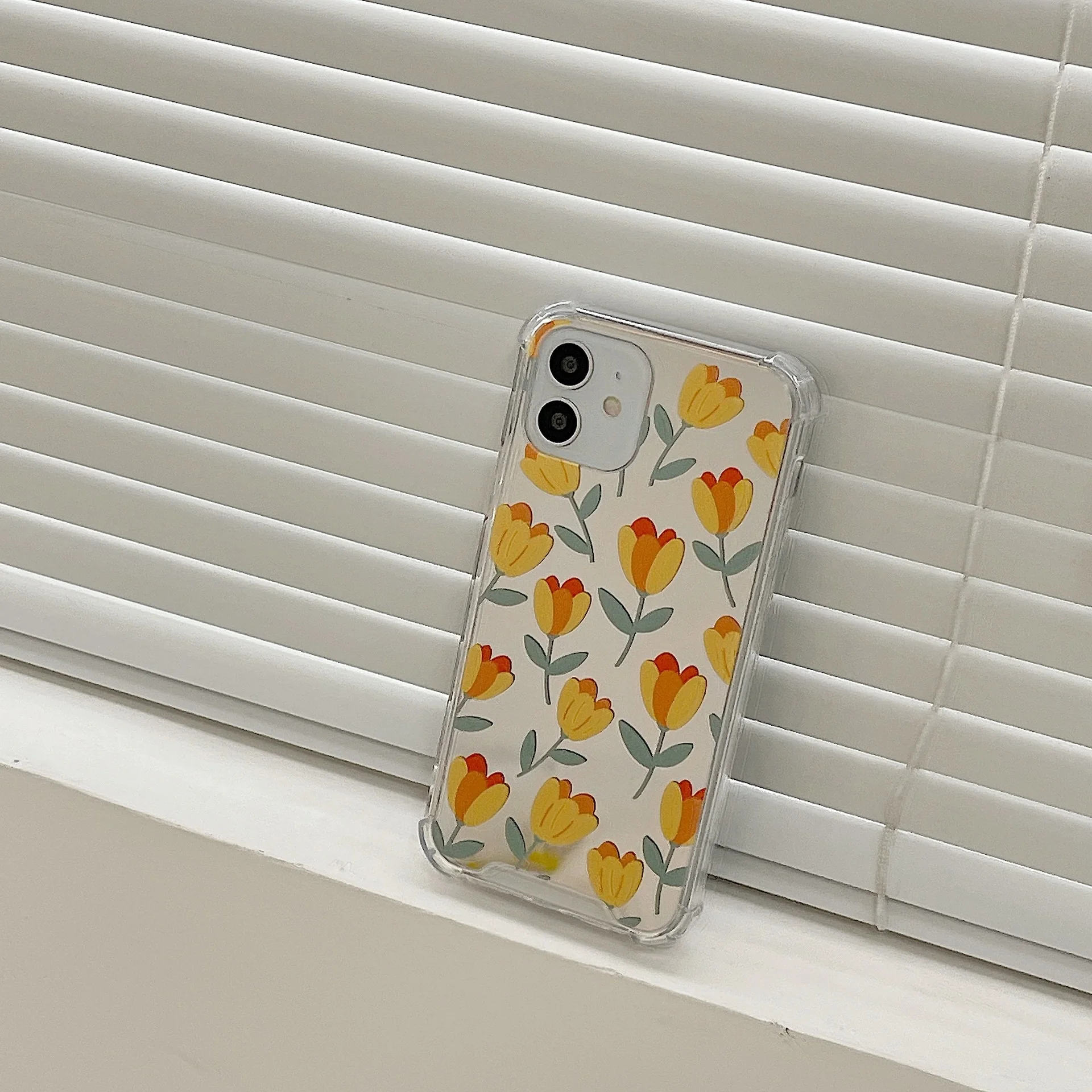 

New orange flower for iPhone case 13pro mirror case 12mini apple 678plus