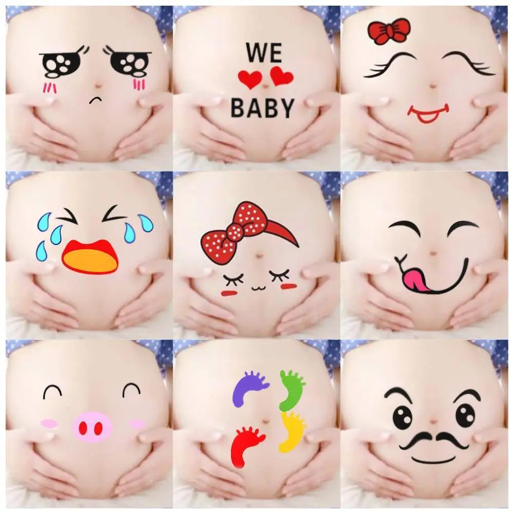

1pc For Pregnant Women Maternity Photo Props Pregnancy Photo Belly Photographs Painting Stickers E8i2