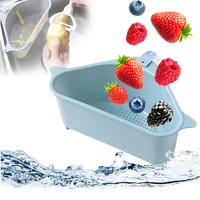 triangular kitchen sink strainer vegetable fruit drainer basket filter sink organizer with suction cup kitchen organizer
