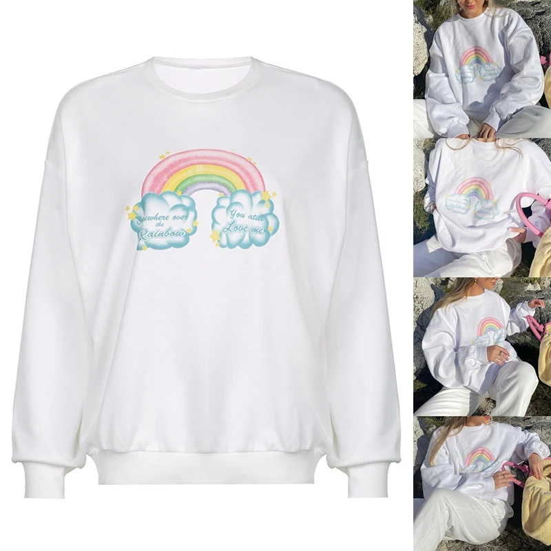 

Женский пуловер с круглым вырезом и надписью