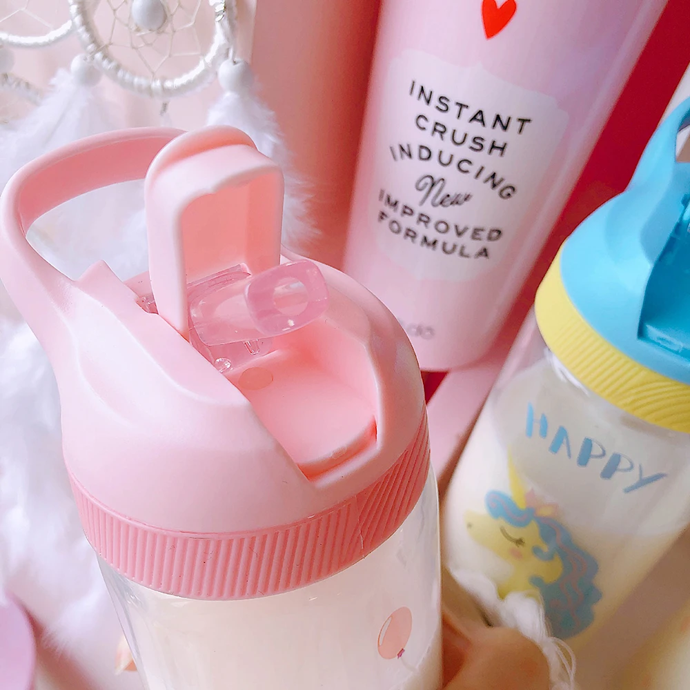 Новинка 500 мл милая мультяшная стеклянная бутылка для воды с единорогом и