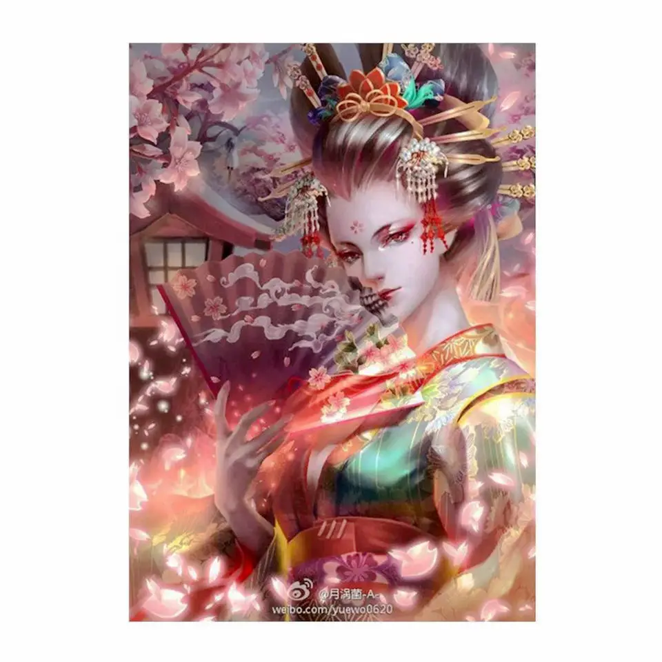 

Diamond painting 5D Diy Diamant Schilderij ”Japanese geisha“Crystal Borduren Kruissteek Mozaïek Beadwork Gift Home Decor Kids