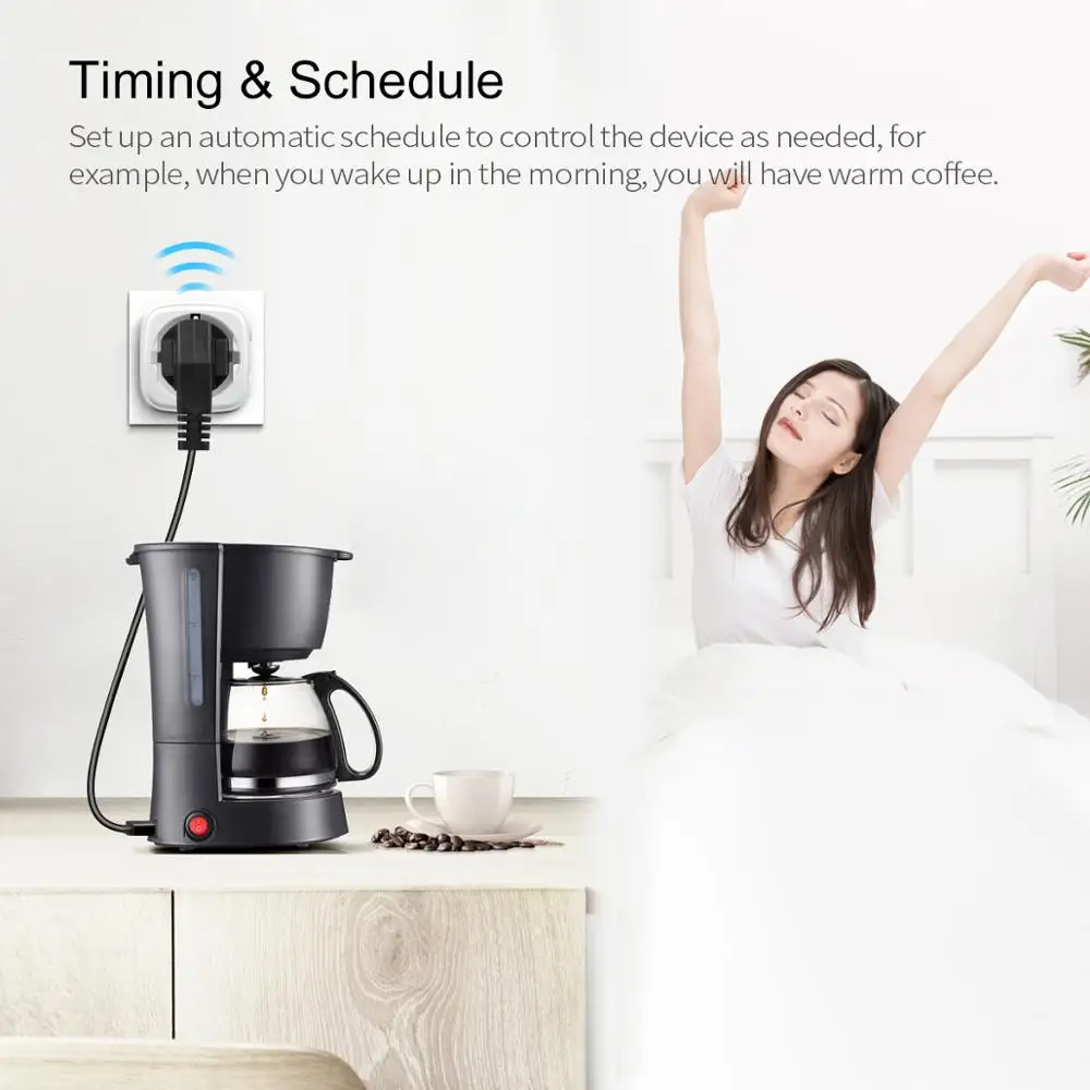Tuya/ Apple Homekit смарт-розетка и Штепсель по стандарту ЕС 16A Wi-Fi Розетка сети