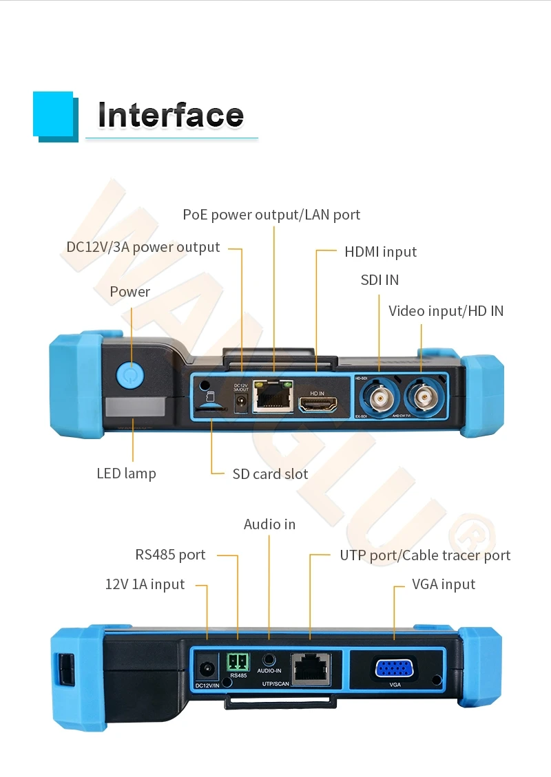 Тестер видеонаблюдения GEEKDGER тестер с портом IPC 5 дюймов 4K 8 Мп HDMI VGA | Безопасность и