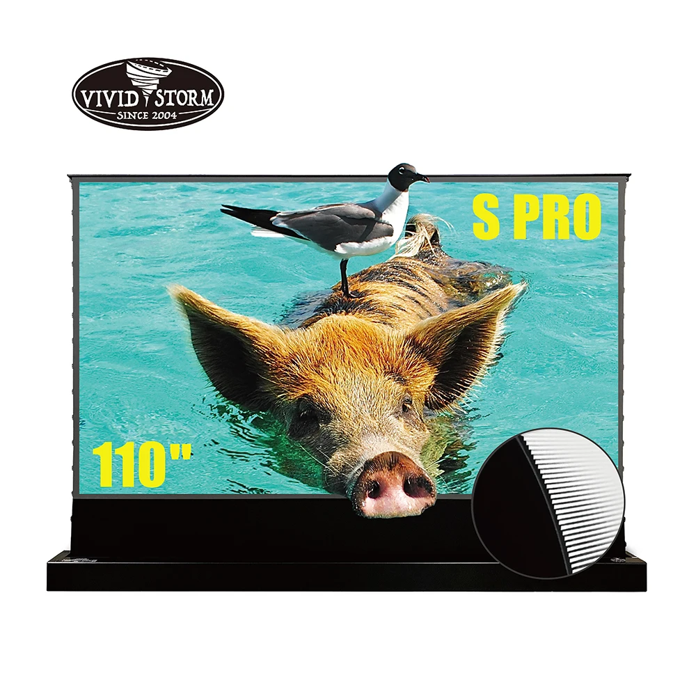 

VIVIDSTORM S PRO 110 Inch Electric Rollable Screen for Ambient Light Rejecting Ultra Short Throw Laser 4k Projector