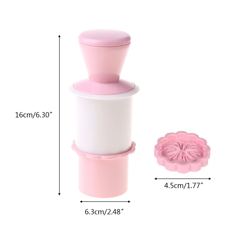 

50g Mooncake Mold with 6 Stamps Cookie Cutter Hand Press Green Bean Cake Pastry Mould DIY Bakeware