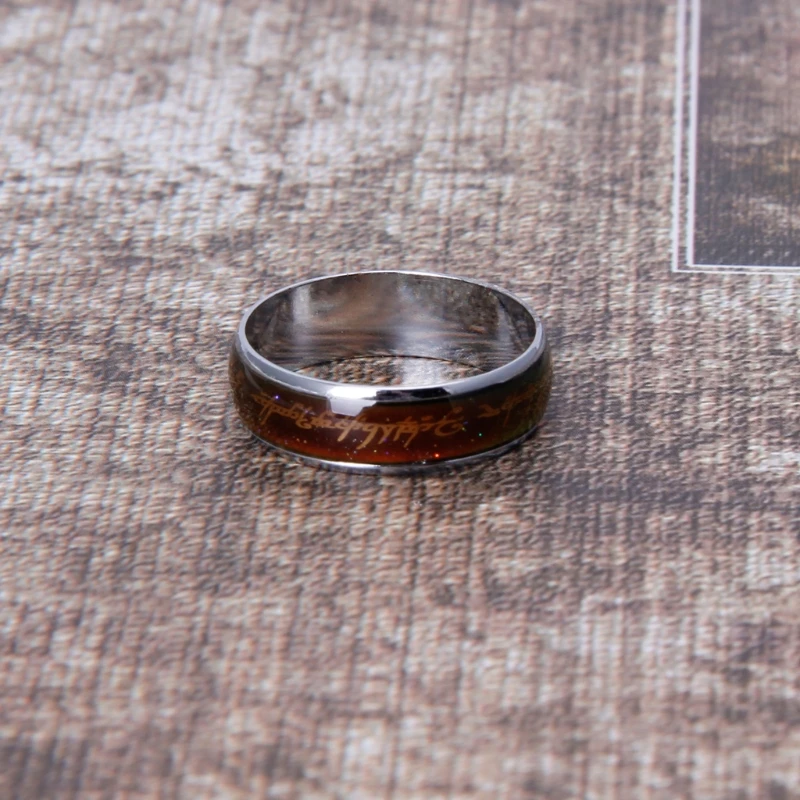 

Military Mood Rings Lovers Titanium Emotion Temperature Color Change Rings Punk 45BC