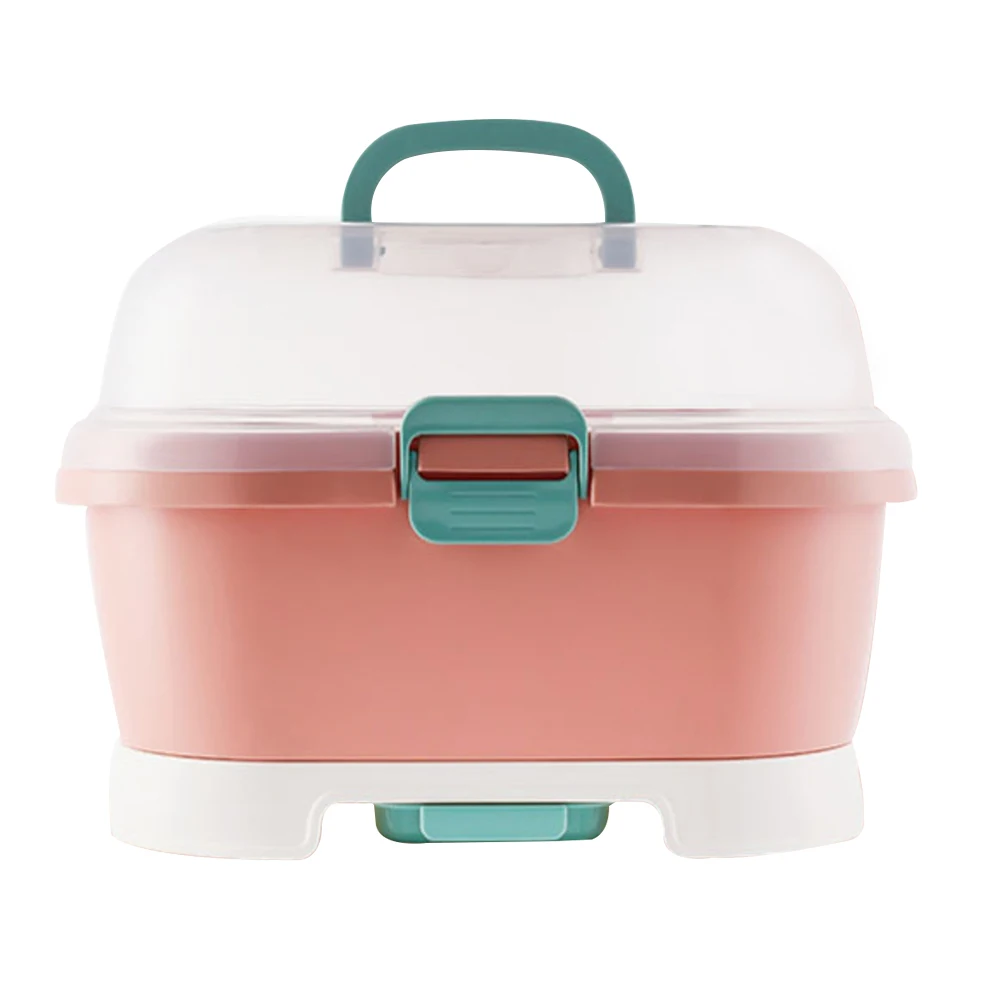 

Multi-Functional Baby Bottle Storage Box Dust-Proof Draining Tableware Storage Box Portable Drying Rack Kid Travel Feeding Case