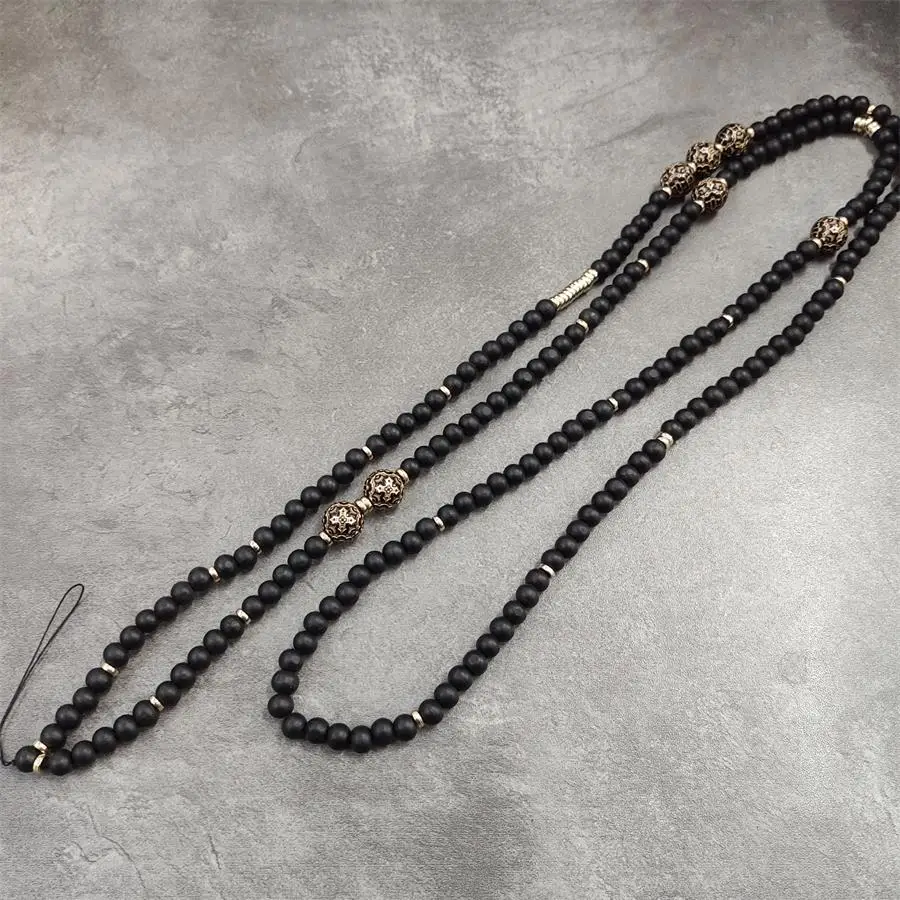 

Черный шейный ремешок в стиле бохо для держателей iD-карт, шнурки-цепочки с деревянными бусинами, ремешок для камеры, MP3 мобильный телефон, по...