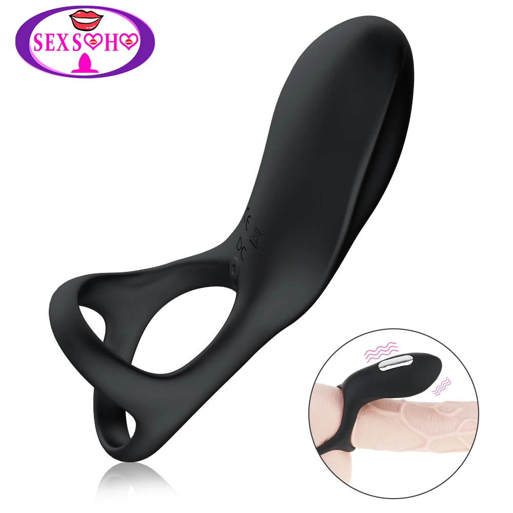 

10 Vibration Modes Vibrating Penis Ring with Testicle Ring Men Longer Lasting Erection Double Cock Ring Clit Vibrator for Couple