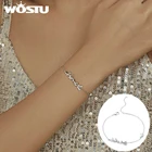 Женский браслет с котом и бабочками WOSTU, браслет из стерлингового серебра 925 пробы с регулируемой цепочкой, модное ювелирное изделие, CQB195