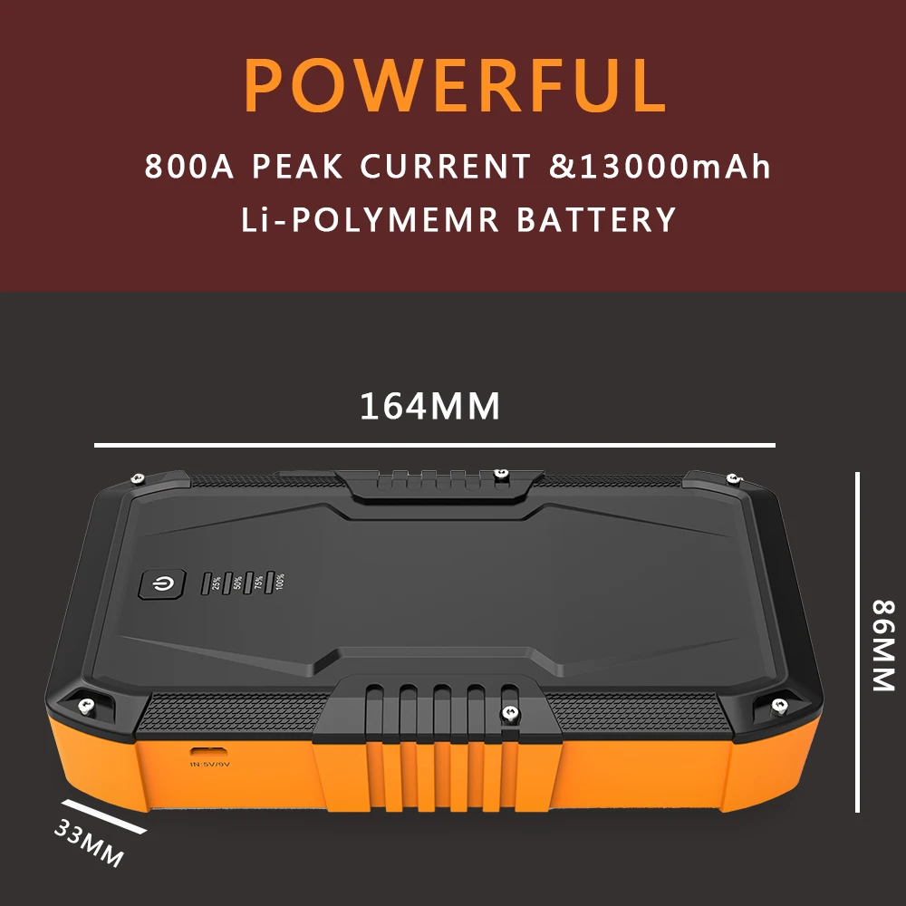 Пусковое устройство для автомобиля (до 5 л газа 2 дизельного двигателя) 13000 мА ·