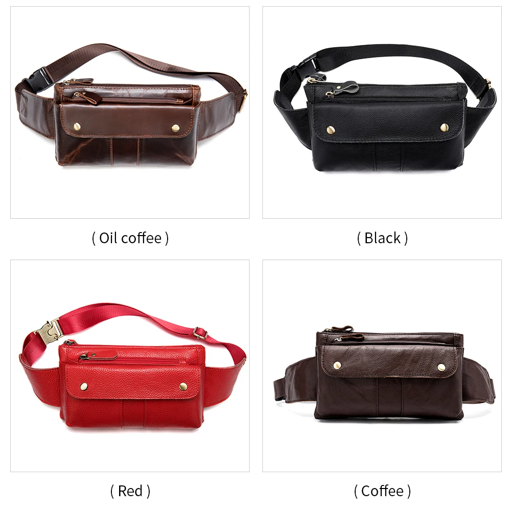 Мужская поясная сумка MVA из натуральной кожи для мужчин масляная кожаная мужская