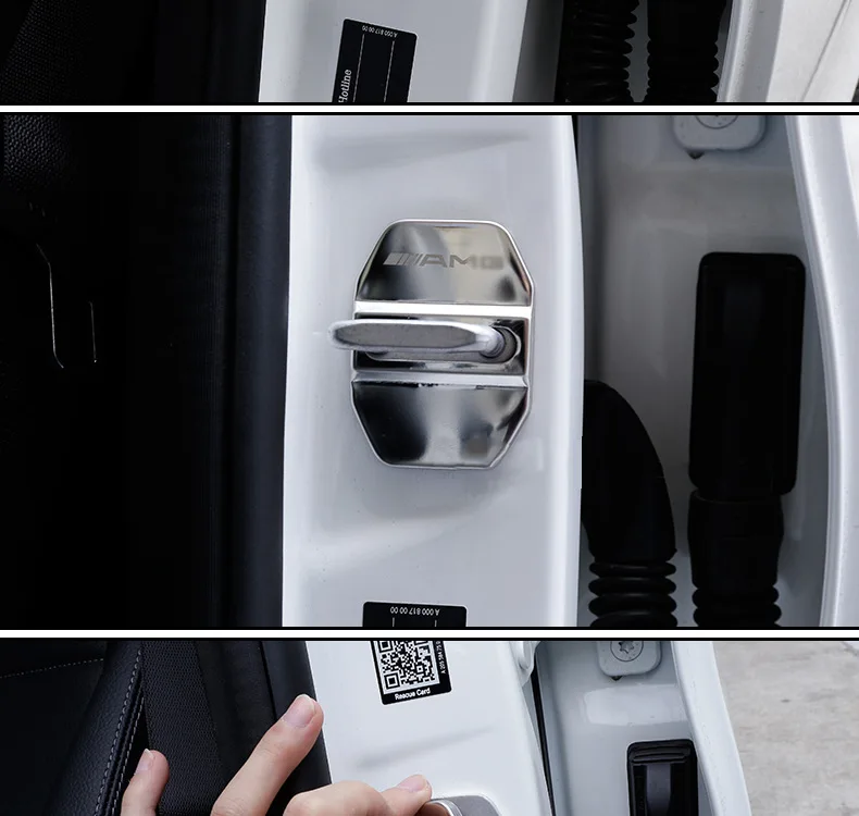 

4pc Car replacement Parts for Mercedes-Benz door lock cover new e/c/s-class glcgleglsgla interior stickers sequin modified parts