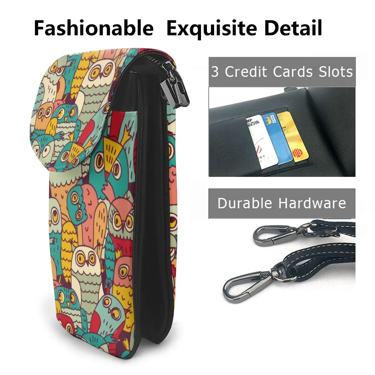 OLN Women Crossbody Bags Mini Phone Bag Funny Owls Group Color Seamless Pattern Small Female Shoulder Ladies Messenger | Багаж и сумки