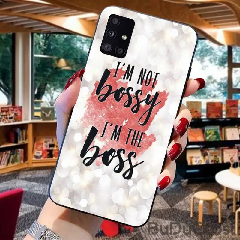 

Shiny personality BOSSY BOSS Phone Case For For Samsung Galaxy A10 A20 A30 A40 A50 70 A10S 20S A2 Core C8 A30S A50S A31