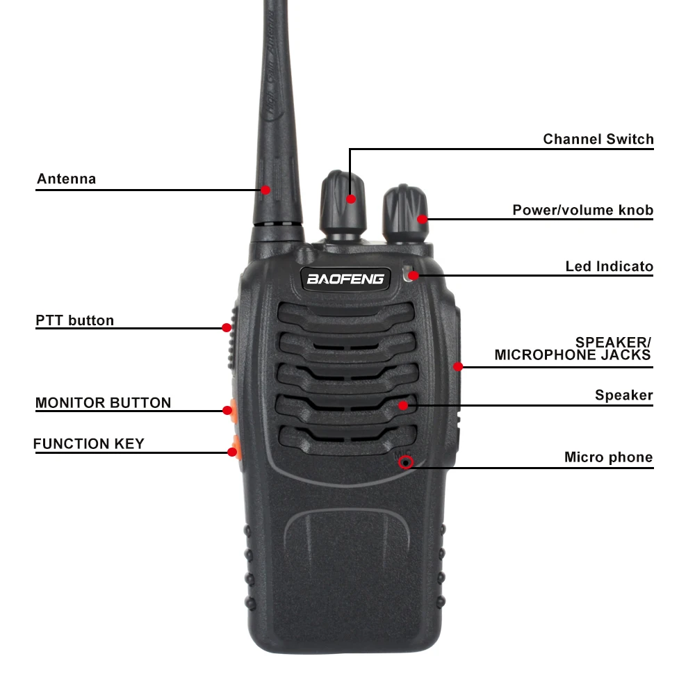 

Free shipping 2pcs/lot baofeng walkie takie BF-888S UHF 400-470MHz ham amateur radio baofeng 888s VOX radio with Earpiece