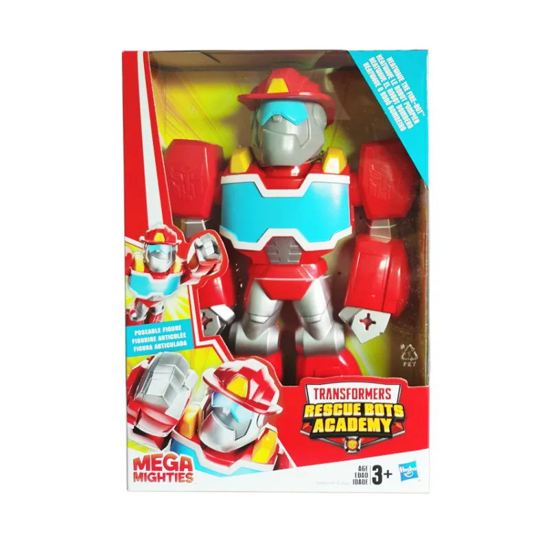 

Hasbro Transformers Rescue Bots Carton Academy MEGA Mighties Robot Optimus Prime Heatwave Robot Model Kids Toy Can't Change