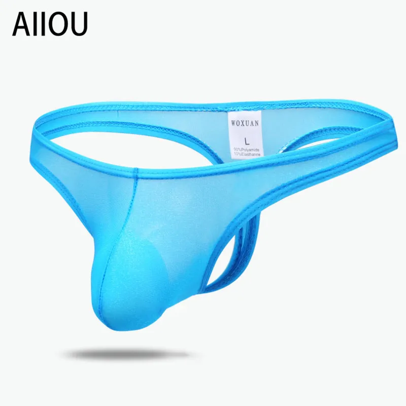 Мужские трусы стринги AIIOU черные танга сексуальное нижнее белье для мужчин |