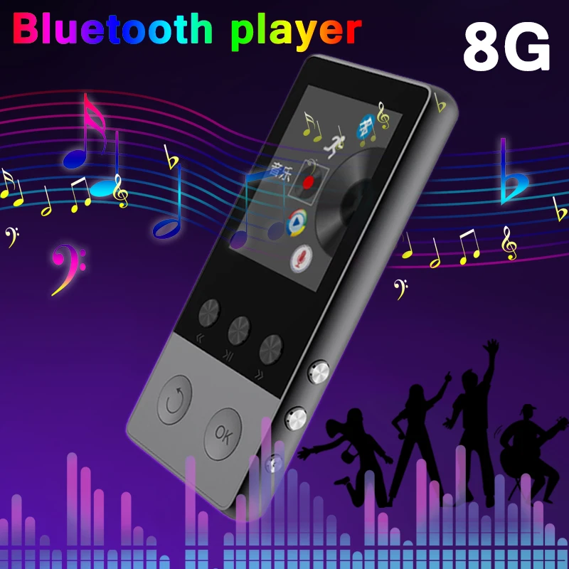 MP3-плееры с Bluetooth 8 ГБ Hi-Fi USB портативный 1 дюйма TFT экран FM-радио музыкальный