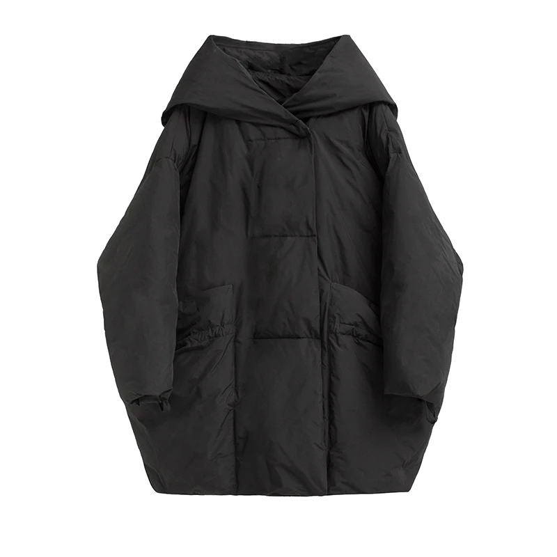 Куртка женская зимняя на утином пуху ветрозащитная с капюшоном и рукавами