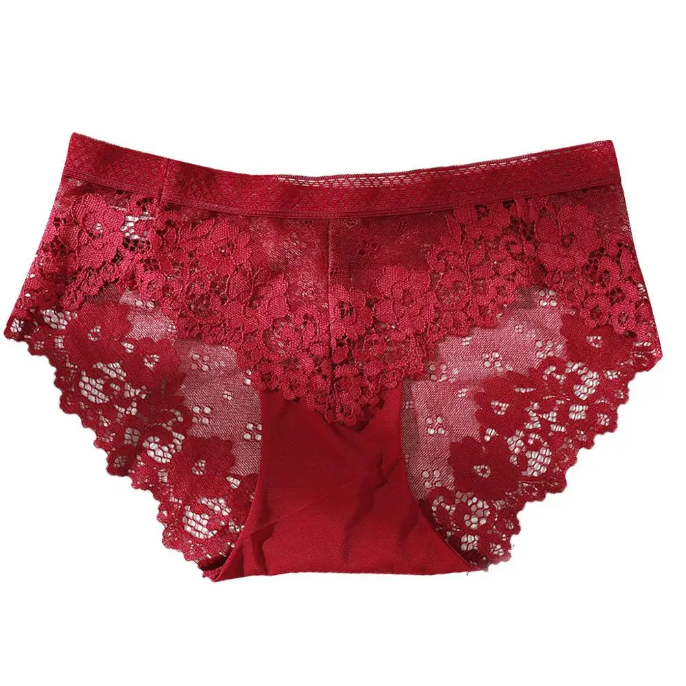 Женские трусы-плавки из дышащей ткани сексуальные кружевные трусы ледяного