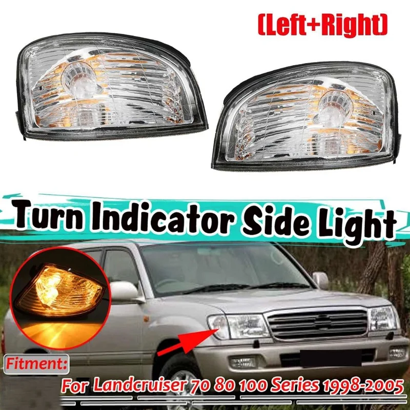 

Угловой указатель поворота, Светодиодный Боковой габаритный индикатор, мигалка для Toyota Land Cruiser 70, 80, серии 100, 1998-2005