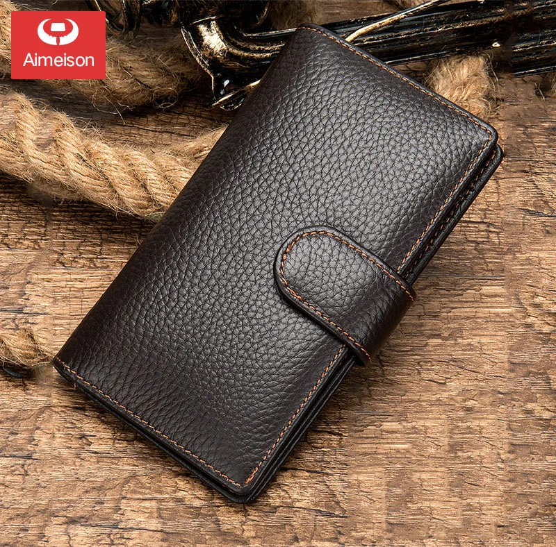 2019 мужской кошелек клатч из натуральной кожи Органайзер для сотового телефона