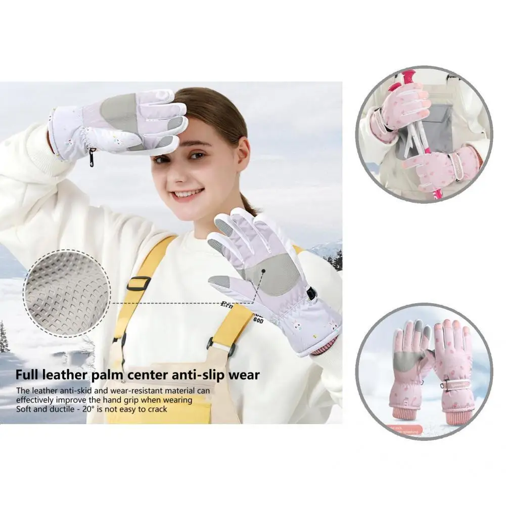 

Cold Proof Quick Drying Ribbing Wrist Mouth Sport Gloves Skiing Supplies