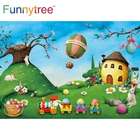 funnytree happy easter backdrop baby shower garden spring holiday party kids rabbit eggs welcome supplies photozone background