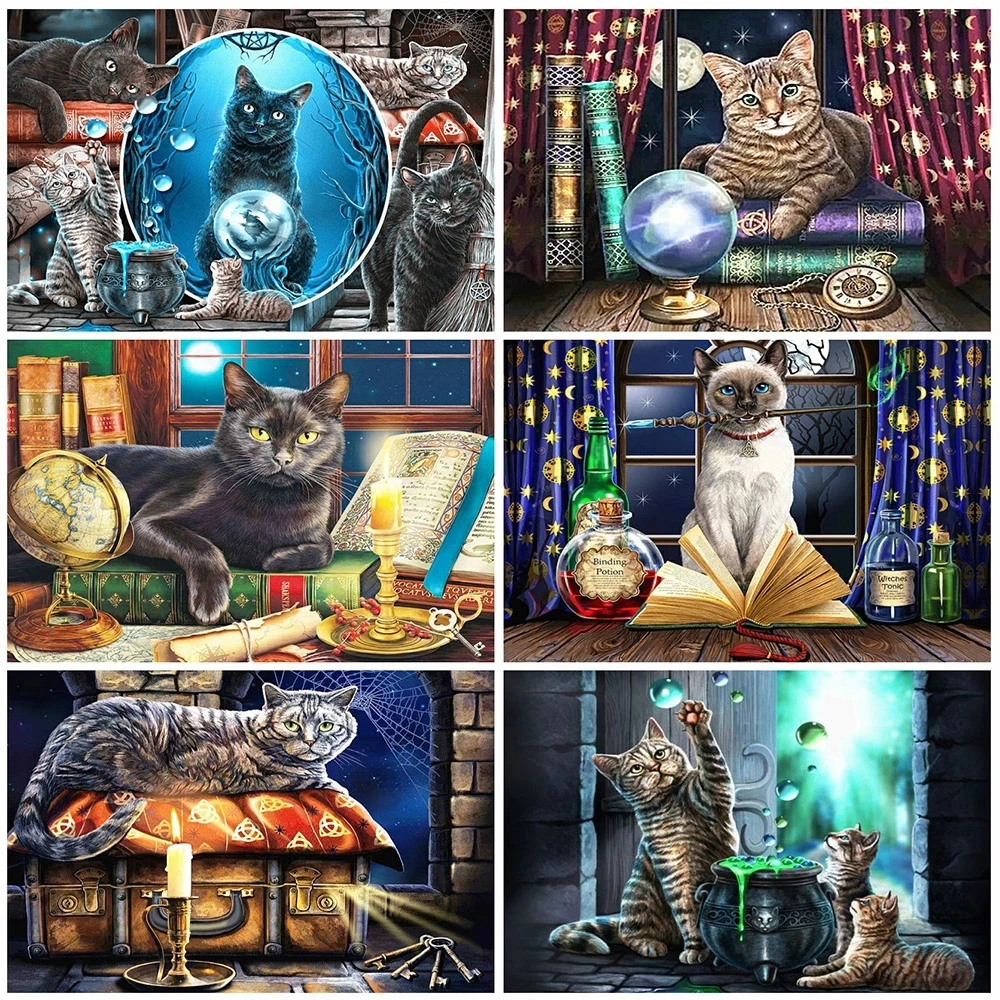 

Sontonga Full Square Diamond Painting Cat Handicrafts 5D Diy Diamond Embroidery Animal Mosaic Sale Rhinestone Art Home Decoratio
