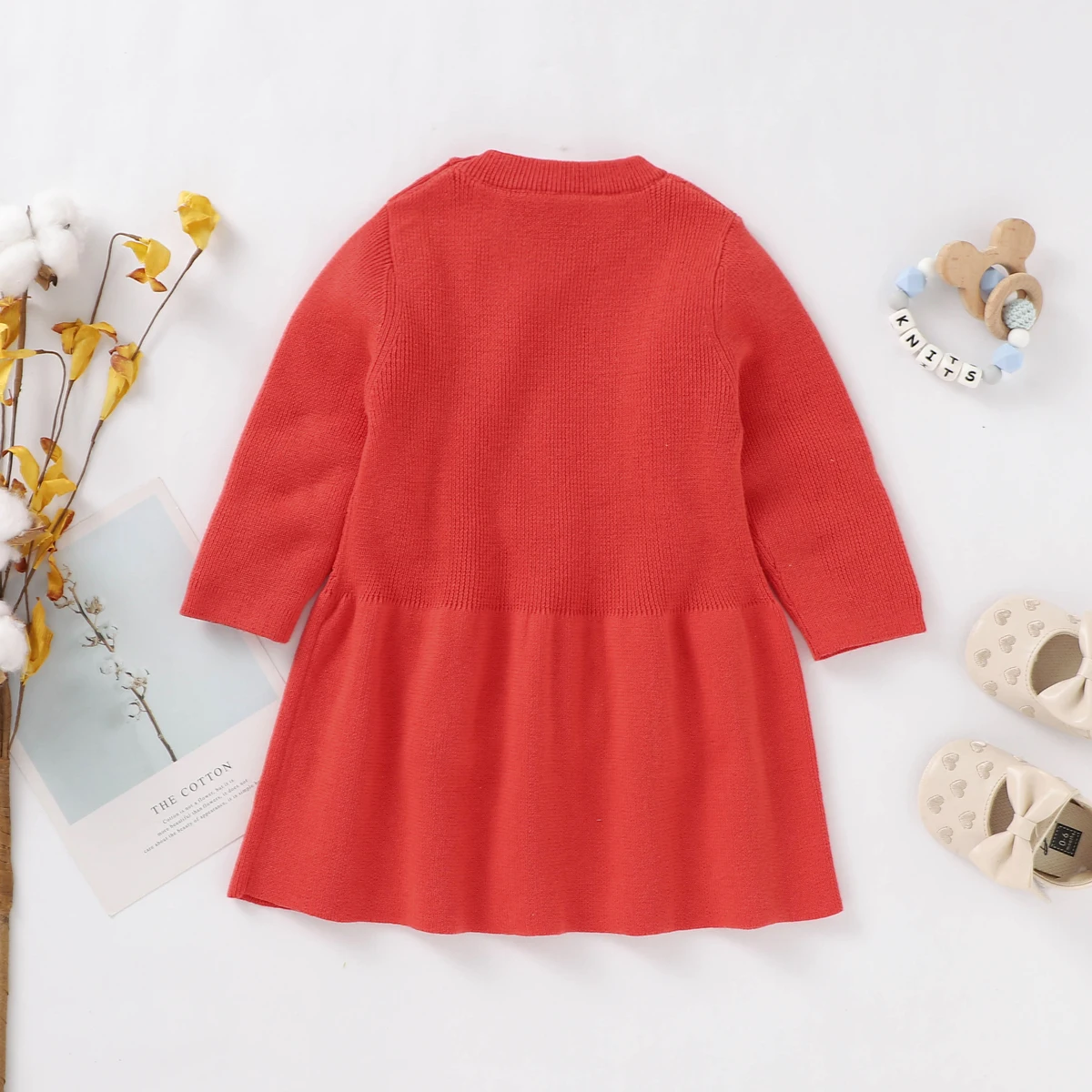 Платье-Свитер для новорожденных девочек вязаное ажурное платье с длинным