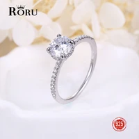 classic luxury real solid 925 sterling silver ring 10 hearts arrows zircon wedding jewelry rings engagement for women