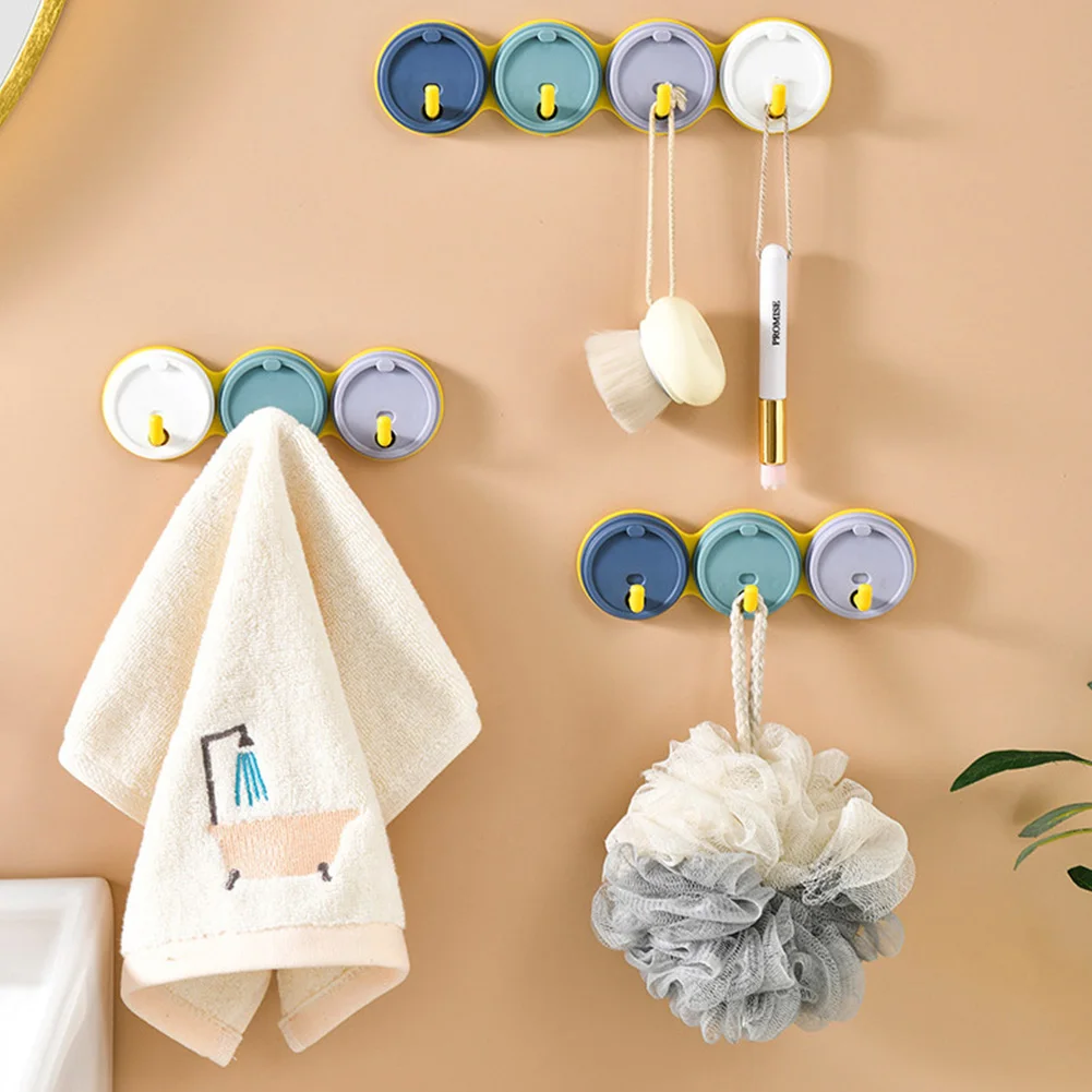 

Новые милые настенные крючки 3/4 для ключей, пластиковый подвесной держатель для пальто, полотенец, маски, органайзер для ванной, Настенный д...