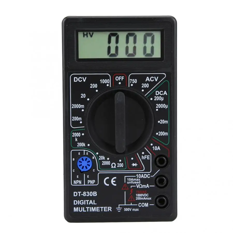 DT 830B Многофункциональный портативный ЖК цифровой мультиметр Ампер Вольт Ом