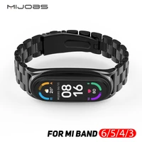 metal strap for mi band 5 4 3 6 stainless steel bracelet on mi band 6 strap for mi band 4 3 xiomi mens watchband accessories